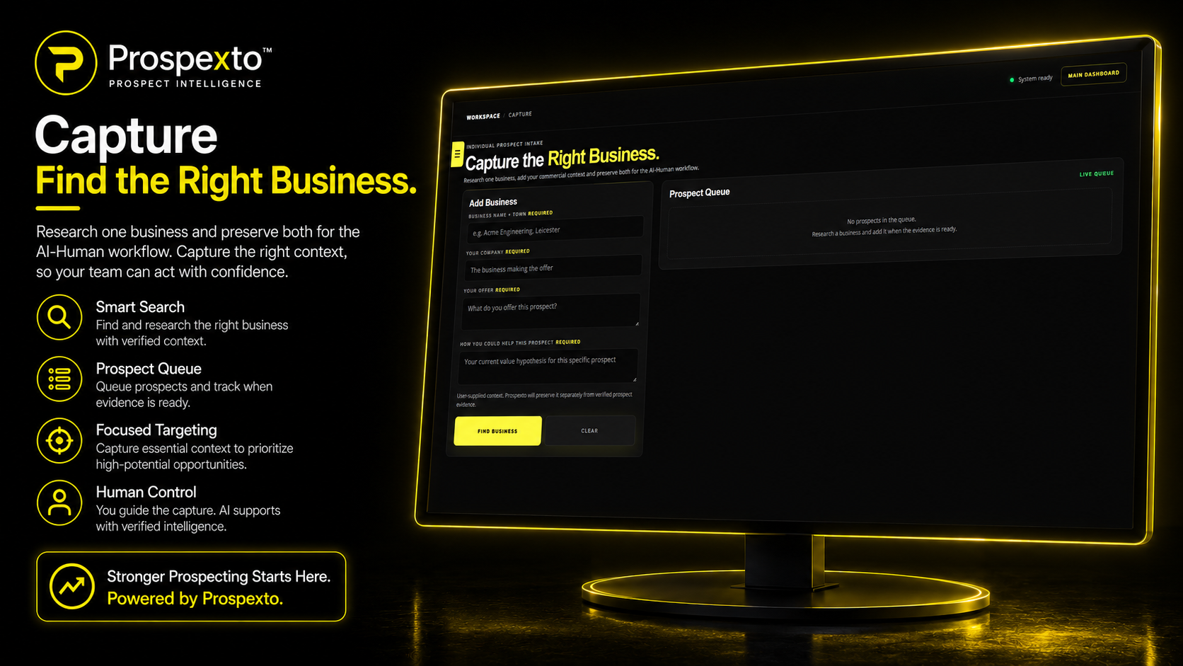Prospexto Qualification capture page